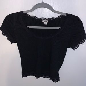 Garage Black Crop Top